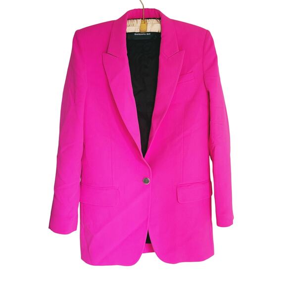 Barbara Bui Tailored Crepe Lined Blazer Jacket Hot Pink 38 Small Luxury Barbie - Picture 5 of 13